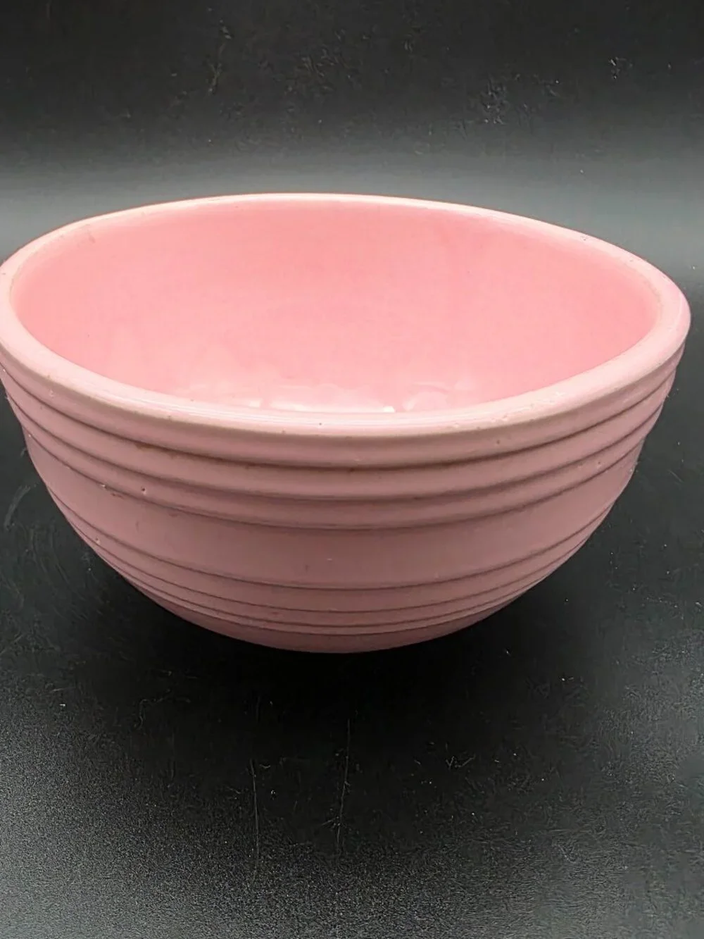 RARE Vintage McCoy USA Pink Ribbed Beehive Oven Proof Mixing Bowl 6” Wide